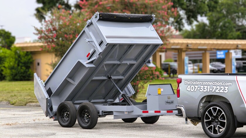 6X10 Tandem Axle U-Dump Trailer - 31" (gray)