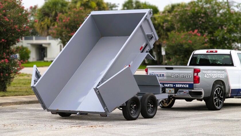 6X10 Tandem Axle U-Dump Trailer - 31" (gray)