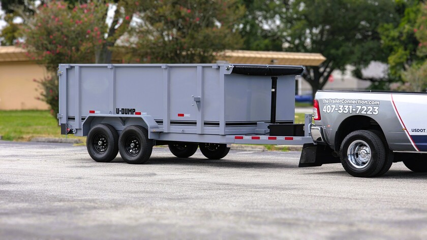 U-Dump 7' x 14' Dump Trailer - 48" Sides (grey)